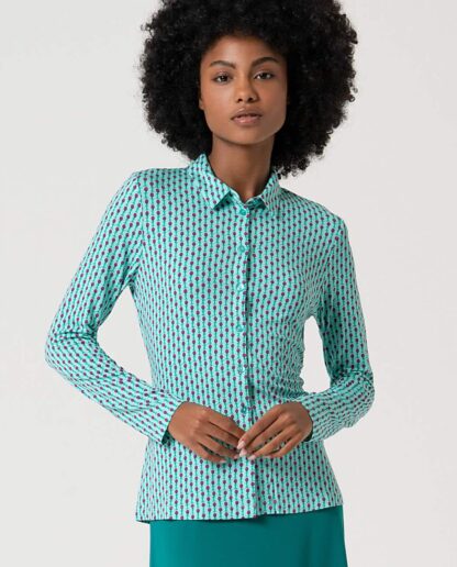 SUKANA SKJORTE - Long sleeve shirt Aqua green