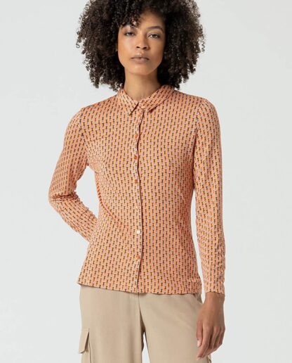 SUKANA SKJORTE - Long sleeve shirt Orange