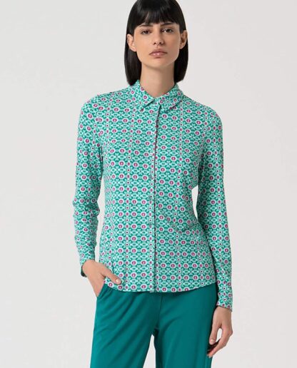 SUKANA SKJORTE - Long sleeve shirt Turquoise