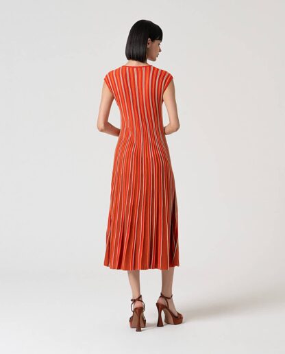 SUKANA KJOLE - Sleeveless midi dress Orange - Image 2