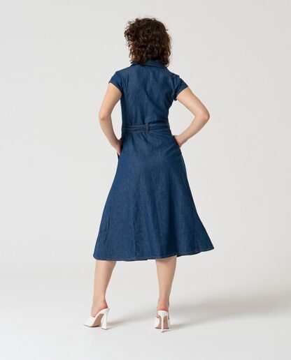 SUKANA KJOLE - dress with belt Blue - Image 2